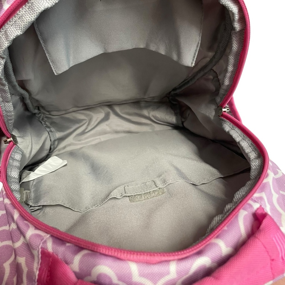 Pottery Barn Kids Purple and Pink Geometric Pattern Small Backpack - Picture 7 of 13